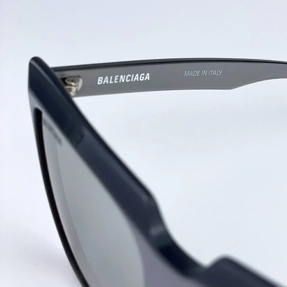 SALE! NEW Balenciaga BB0046S 006 Silver Gray Mirrored  Cat Eye Women Sunglasses
